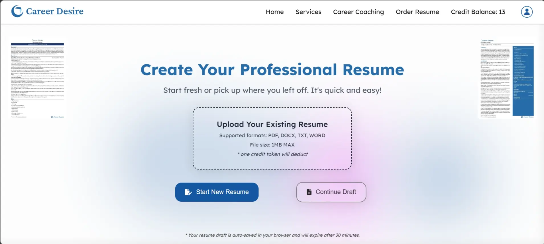 Resume Builder by Career Desire